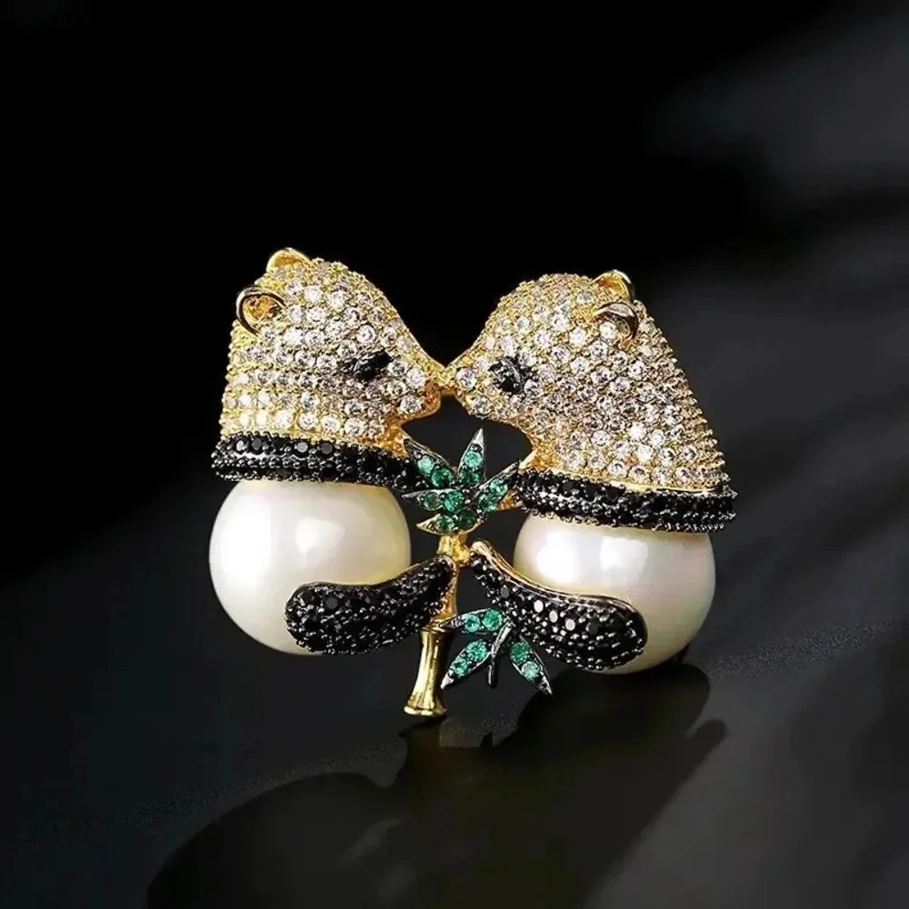 VQ Pandas Brooch